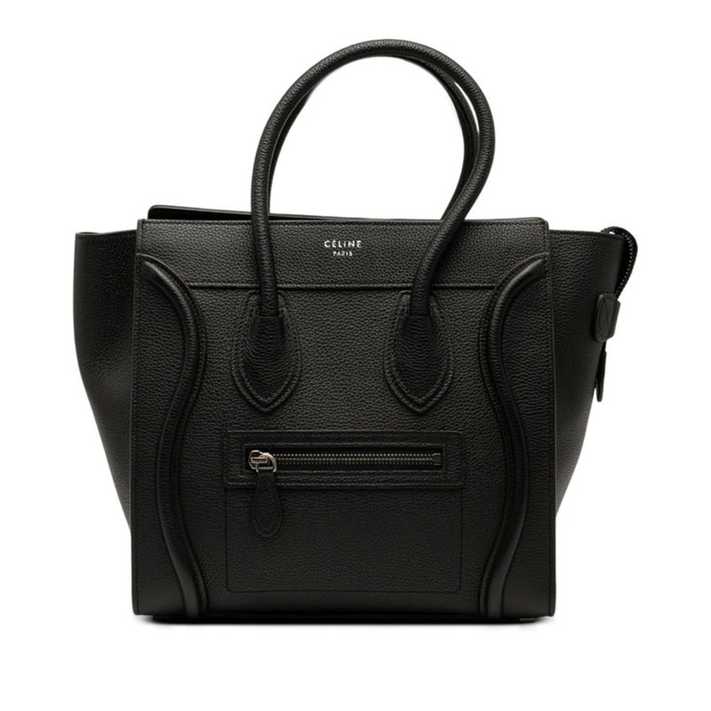 Celine Luggage Tote Shopper Handbag Black Leather